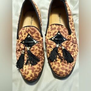 Leopard Print Tassel Loafers
